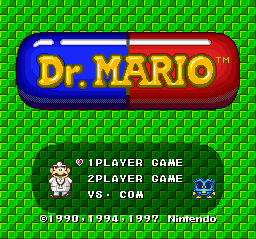 Dr. Mario title screen for Super Famicom